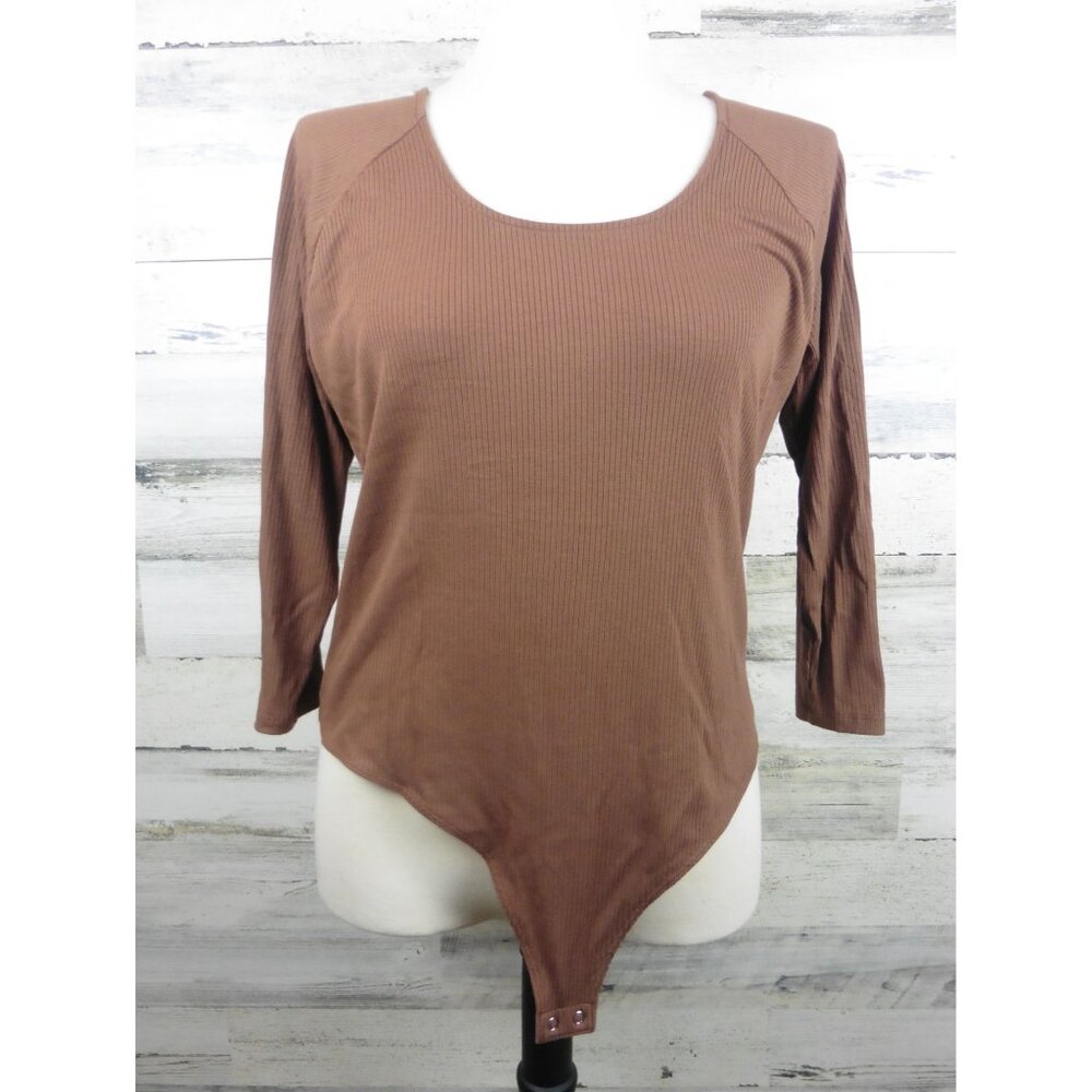 Banana Republic Womens Brown Ribbed Bodysuit XL